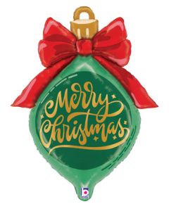 LRG SHP SATIN MERRY CHRISTMAS ORNAMENT 31" (PKG)
