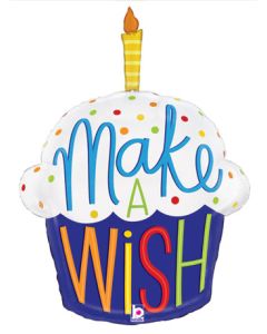 LRG SHP MAKE A WISH CUPCAKE 28" (PKG)