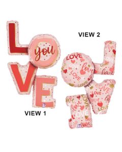 LRG SHP LOVE YOU PINK BLUSH 41" (PKG)