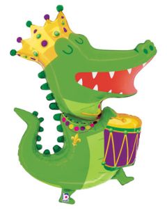 LRG SHP MARDI GRAS PARTY GATOR 37" (PKG)