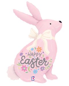 LRG SHP HAPPY EASTER PASTEL PINK BUNNY 32"