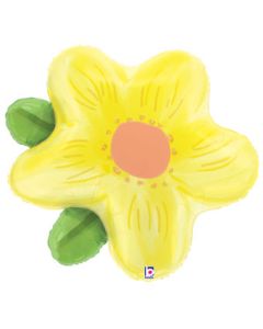 LRG SHP YELLOW WATERCOLOR FLOWER 30" (PKG)