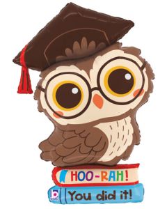 LRG SHP HOO-RAH YOU DID IT GRADUATION OWL 32" (PKG)