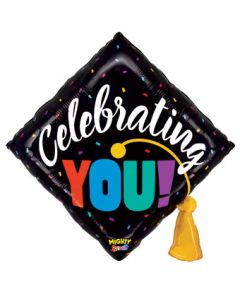 LRG SHP MIGHTY BRIGHT CELEBRATING YOU GRAD CAP 29" (PKG)
