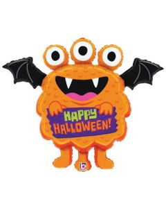 LRG SHP HAPPY HALLOWEEN FRIENDLY MONSTER 35" (PKG)