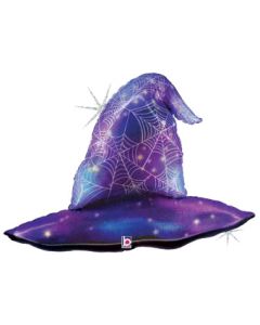 LRG SHP MYSTICAL WITCH'S HAT GLITTER 36" (HOLO)(PKG)