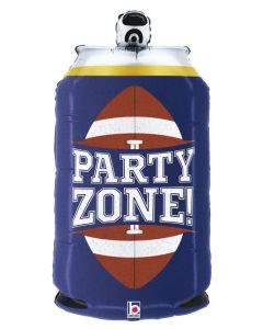 LRG SHP FOOTBALL PARTY ZONE BEER CAN 28" (PKG)