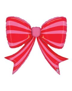 LRG SHP STRIPED RED AND PINK BOW 41" (PKG)