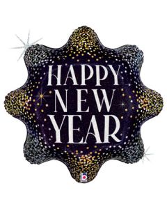 LRG SHP NEW YEAR SPARKLE BURST GLITTER 30" (HOLO)(PKG)