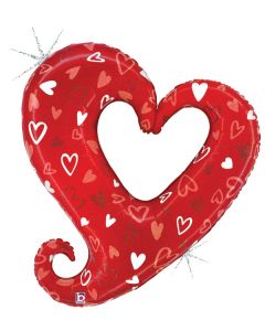 LRG SHP CHAIN OF HEARTS TOSSED HEARTS 33" (PKG)