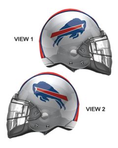 FOOTBALL LRG SHP BUFFALO BILLS HELMET 21" (PKG)