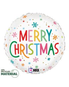 18C MERRY CHRISTMAS COLORFUL SNOWFLAKES
