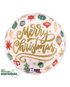 18C SATIN MERRY CHRISTMAS VINTAGE ORNAMENTS