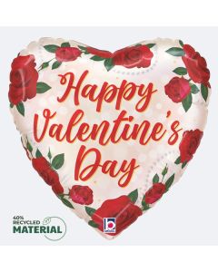 18H HVD SATIN VALENTINE ROSES AND PEARLS