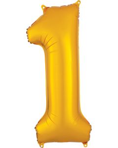 LRG SHP NUMBER 1 GOLD ANAGRAM 34" (PKG)