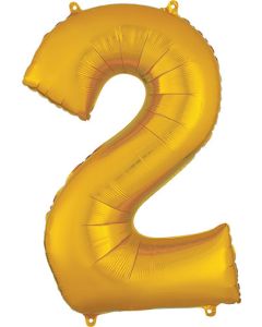 LRG SHP NUMBER 2 GOLD ANAGRAM 33" (PKG)