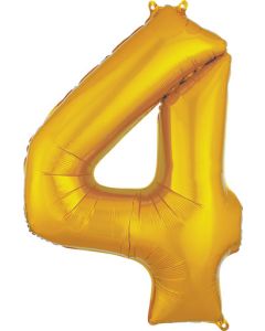 LRG SHP NUMBER 4 GOLD ANAGRAM 36" (PKG)
