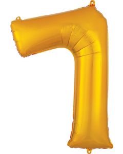LRG SHP NUMBER 7 GOLD ANAGRAM 35" (PKG)