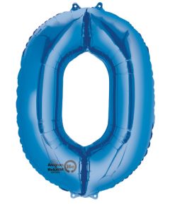 LRG SHP NUMBER 0 BLUE ANAGRAM 35" (PKG)