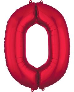 LRG SHP NUMBER 0 RED ANAGRAM 35" (PKG)