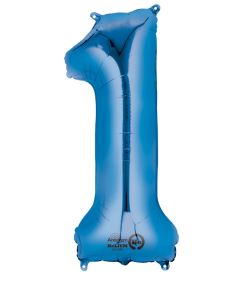 LRG SHP NUMBER 1 BLUE ANAGRAM 34" (PKG)