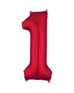 LRG SHP NUMBER 1 RED ANAGRAM 34" (PKG)