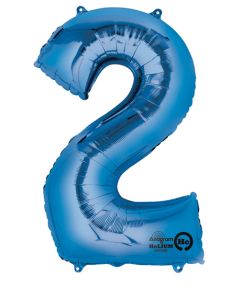 LRG SHP NUMBER 2 BLUE ANAGRAM 33" (PKG)