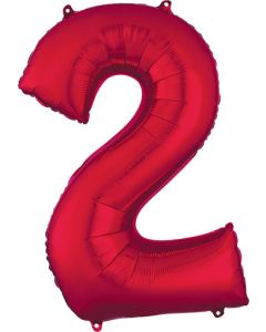 LRG SHP NUMBER 2 RED ANAGRAM 33" (PKG)