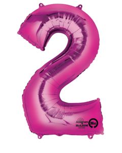 LRG SHP NUMBER 2 PINK ANAGRAM 33" (PKG)