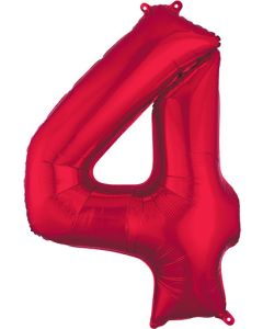 LRG SHP NUMBER 4 RED ANAGRAM 36" (PKG)