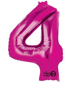LRG SHP NUMBER 4 PINK ANAGRAM 36" (PKG)