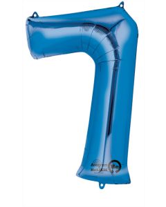 LRG SHP NUMBER 7 BLUE ANAGRAM 35" (PKG)