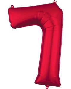 LRG SHP NUMBER 7 RED ANAGRAM 35" (PKG)