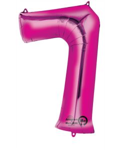 LRG SHP NUMBER 7 PINK ANAGRAM 35" (PKG)