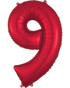 LRG SHP NUMBER 9 RED ANAGRAM 34"(PKG)