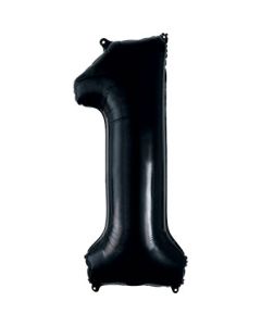 LRG SHP NUMBER 1 BLACK ANAGRAM 34" (PKG)
