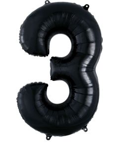 LRG SHP NUMBER 3 BLACK ANAGRAM 34" (PKG)