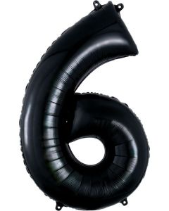LRG SHP NUMBER 6 BLACK ANAGRAM 34" (PKG)