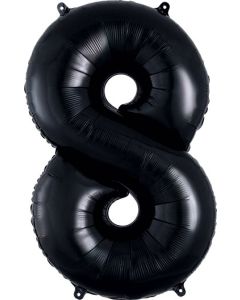 LRG SHP NUMBER 8 BLACK ANAGRAM 34" (PKG)