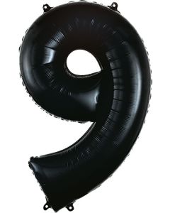 LRG SHP NUMBER 9 BLACK ANAGRAM 34" (PKG)
