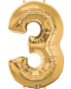 LRG SHP NUMBER 3 GOLD QUALATEX 44" (PKG)(D) sale
