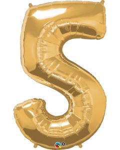 LRG SHP NUMBER 5 GOLD QUALATEX 44" (PKG)(D) sale