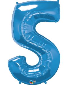 LRG SHP NUMBER 5 SAPPHIRE BLUE QUALATEX 44" (PKG)(D) sale
