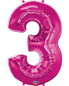 LRG SHP NUMBER 3 PINK QUALATEX 44" (PKG)(D) sale