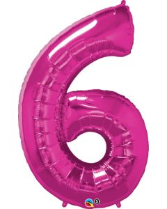 LRG SHP NUMBER 6 PINK QUALATEX 42" (PKG)(D) sale