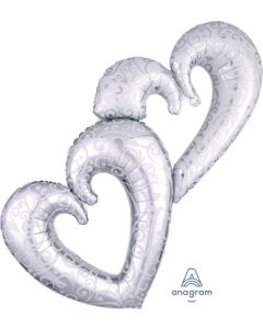 LRG SHP INTERLOCKING HEARTS (MULTI BALLOON)(PKG)