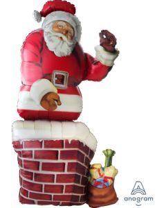 LRG SHP SANTA & CHIMNEY MULTI BALLOON 53" (PKG)(D) sale