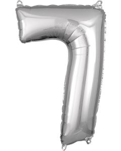 LRG SHP NUMBER MID-SIZE 7 SILVER ANAGRAM 26" (PKG)