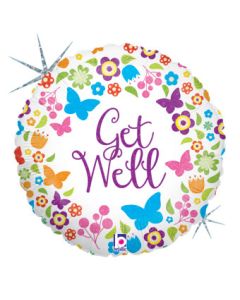 9C GET WELL BUTTERFLIES & FLOWERS (HOLO) AIR FILL ONLY