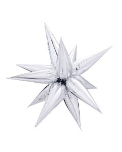 STARBURST JUMBO SILVER 60" (MULTI-BALLOON)(PKG)